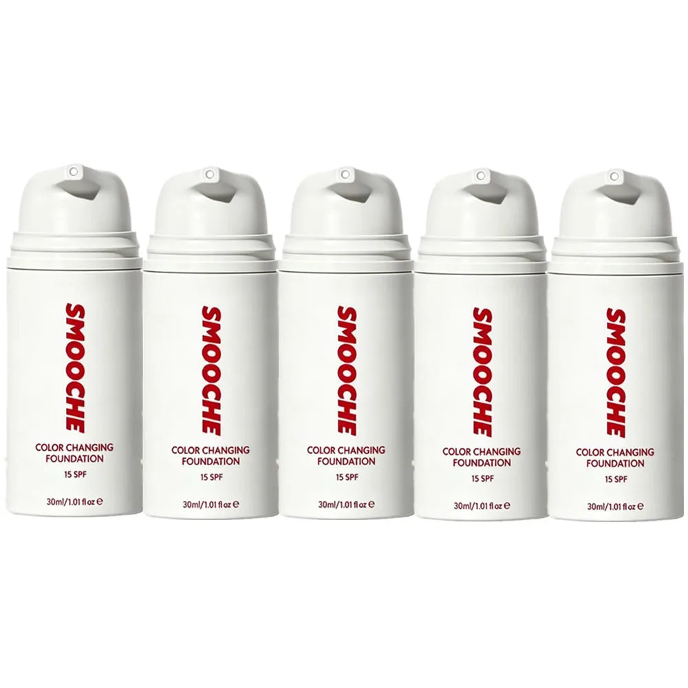 30ml SMOOCHE Color Changing Foundation - Self-Adjusting Shade, Covers Imperfections & Fine Lines for Flawless Natural Look