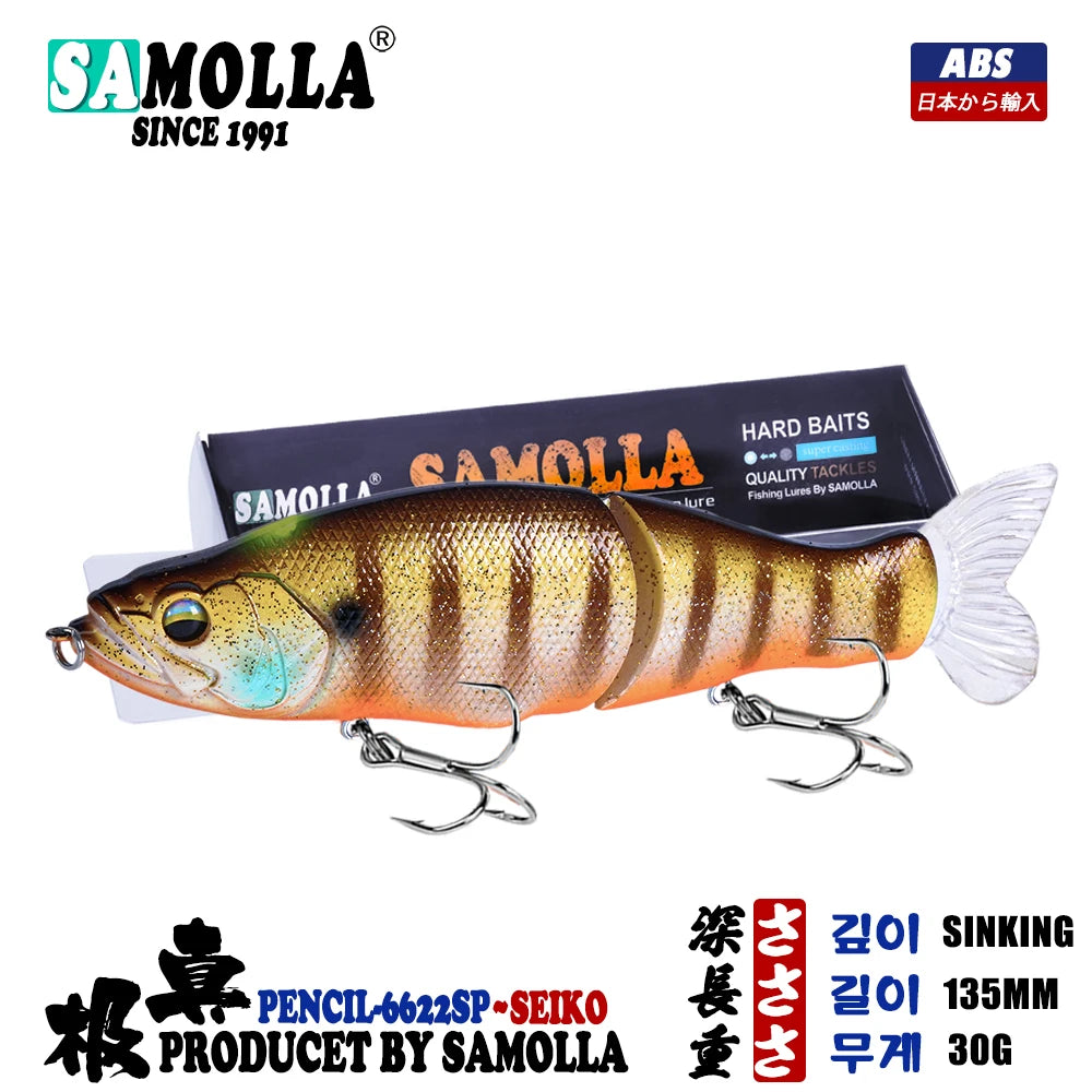 Slow Sinking SwimBaits Fishing Lures 30G Whopper Vibration Soft Tail or Pike And Bass Hard Baits Isca Artificiall Accessories