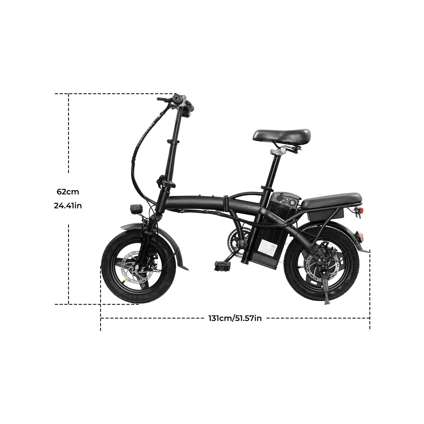 Adult Electric Bike, 20 MPH,560W Motor,48V Removable Battery,14inch Folding Electric Bike,Maximum 32 Miles,1Year Warranty Ebike