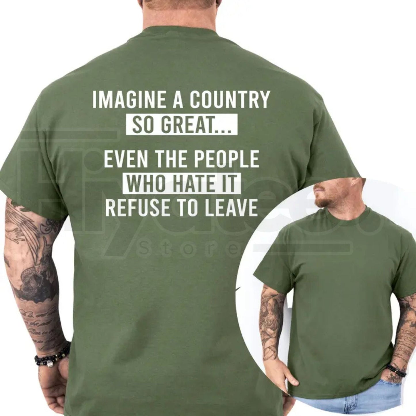 "Imagine A Country So Great" – Funny Patriotic Republican Men’s Top