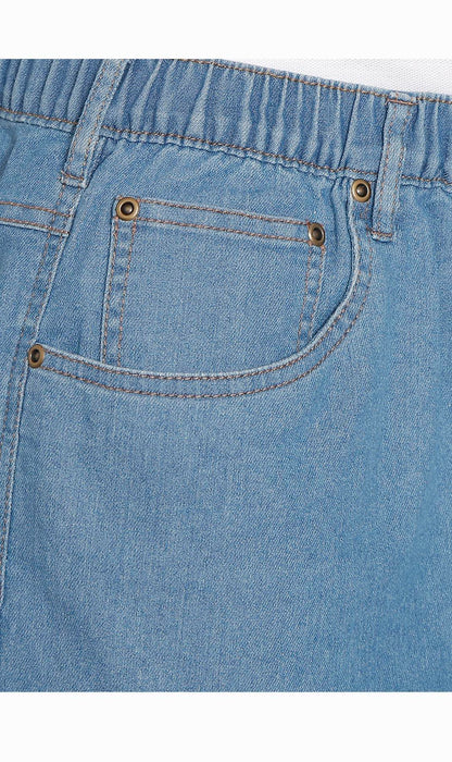 Men's Pull-On Stretch Denim and Twill Shorts — Elastic Waist No Zipper