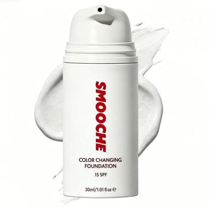 30ml SMOOCHE Color Changing Foundation - Self-Adjusting Shade, Covers Imperfections & Fine Lines for Flawless Natural Look