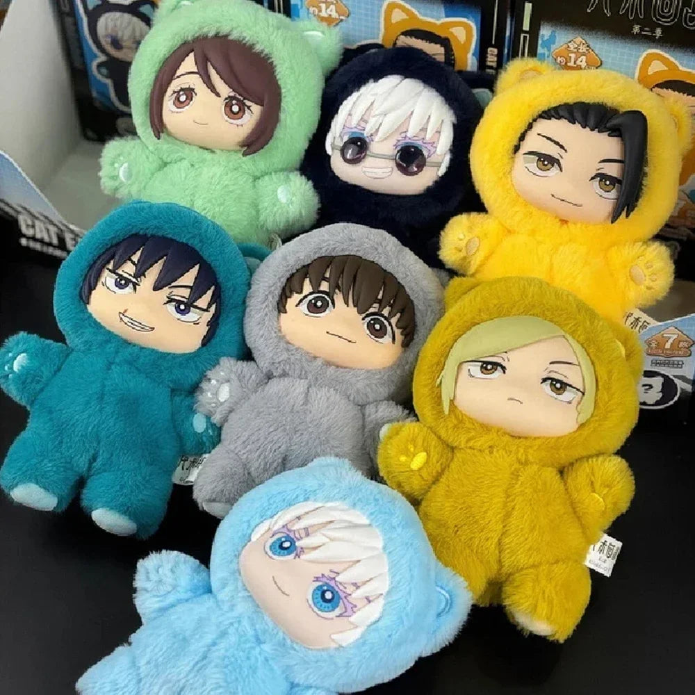 ujutsu Kaisen Gojo Satoru Plush Toy Cute Cat Ear Hoodie Stuffed Doll Anime Figure Collectible Gift for Fans