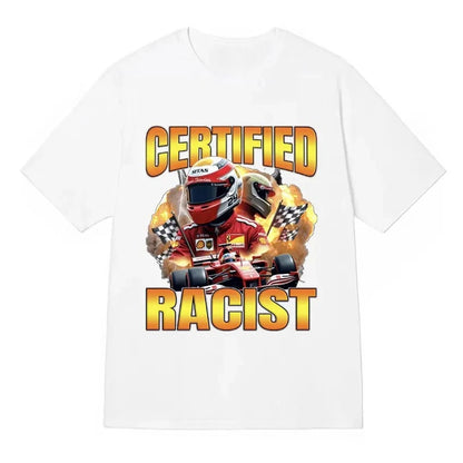 Professional Certified Racist European and American Creative Oversized Pure Cotton Short-sleeved T-shirt Men's High Quality Top