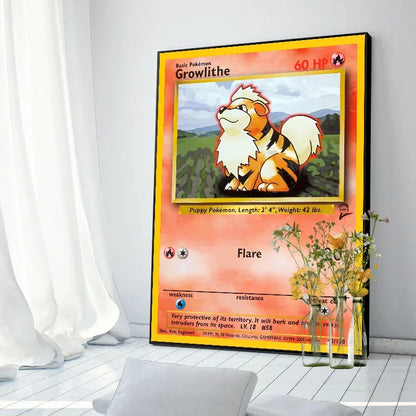 Pokemon Basis Set 1996 Jaar Engels Kaarten Shining Canvas Painting Poster Print Watercolor Wall Art Picture Home Decor Gifts