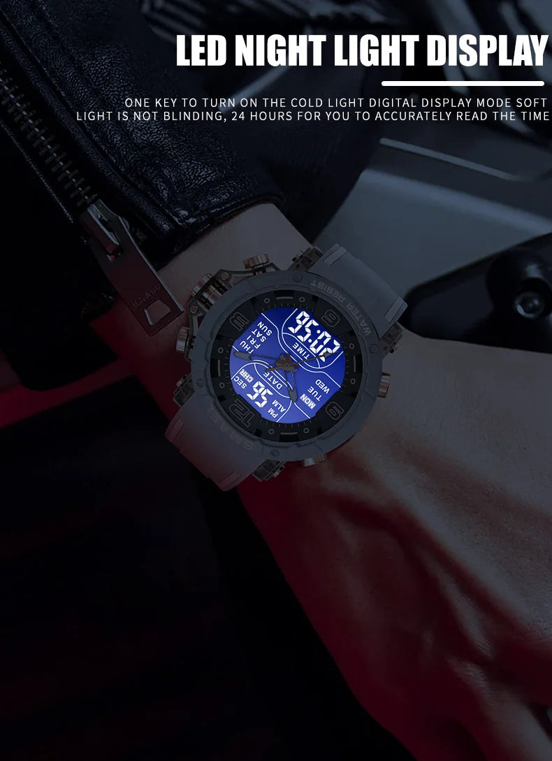 SMAEL Brand 8140 Waterproof Dropshipping Watch Alarm Clock night light Young Fashion business Quartz Sport Wristwatches