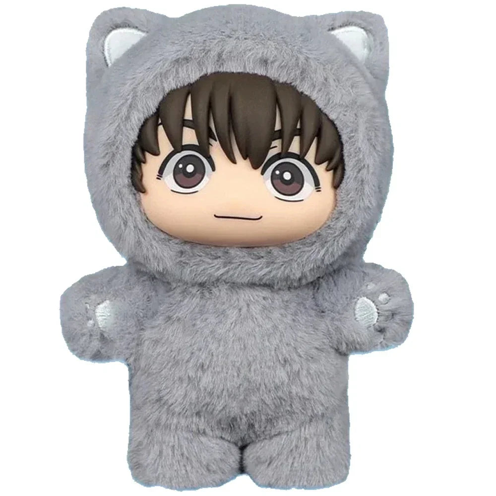 ujutsu Kaisen Gojo Satoru Plush Toy Cute Cat Ear Hoodie Stuffed Doll Anime Figure Collectible Gift for Fans