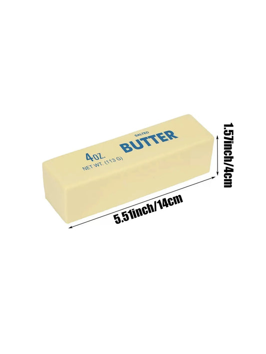 3-Piece/2-Piece/1-Piece Set of Ultra-Soft Butter-Shaped Slow-Rebound Sensory Toys, Sticky Butter Stick Squeeze Toys, Realistic Food Sensory Stress-Relief Toys, Party Favors - Strawberry and Butter Stick, 2 Types to Choose fro