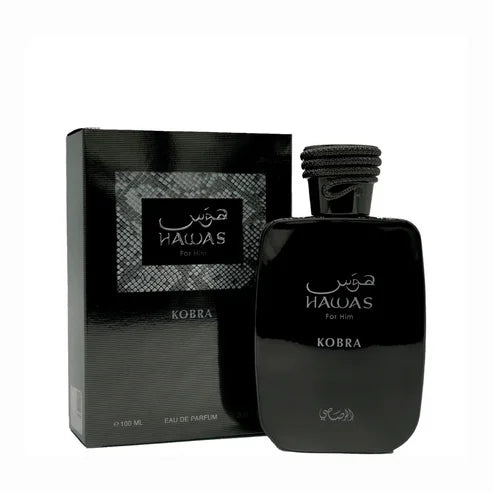 Hawas Kobra Rasasi 100ML – Perfume Masculino Oriental Amaderado con Jengibre, Canela y Ámbar
