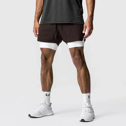 Dragon Ball Men's Double-layer Shorts Son Goku Summer Japanese Anime Fake Two-piece Sports Fitness Quick-drying Shorts