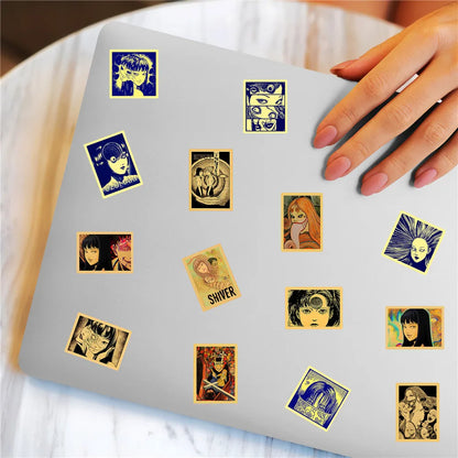 110Pcs Tomie Retro Poster Mini Stickers DIY Decor For Phone Notebook Journal Ornament AnimeWorlds Store