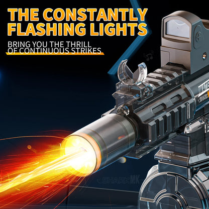 New M416 Electric Water Gun – High-Pressure Outdoor Toy with Light & Flame Effect