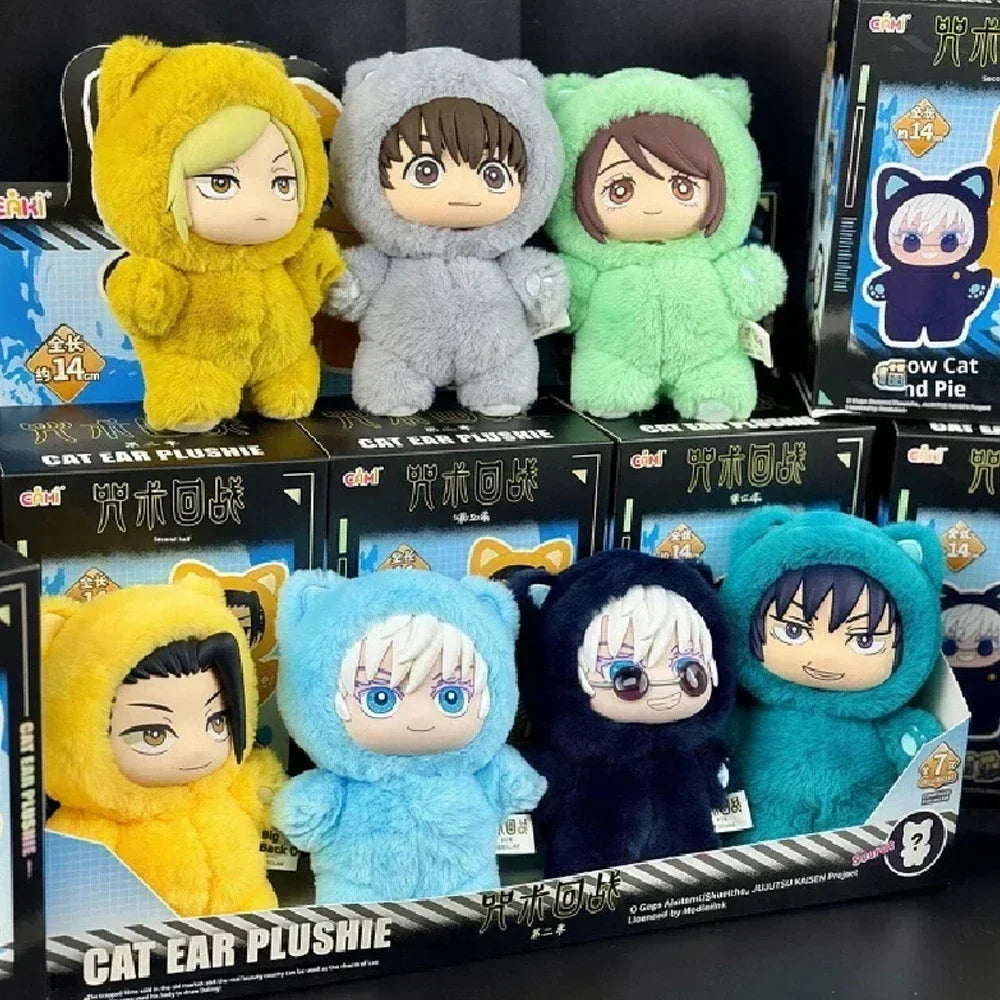 ujutsu Kaisen Gojo Satoru Plush Toy Cute Cat Ear Hoodie Stuffed Doll Anime Figure Collectible Gift for Fans