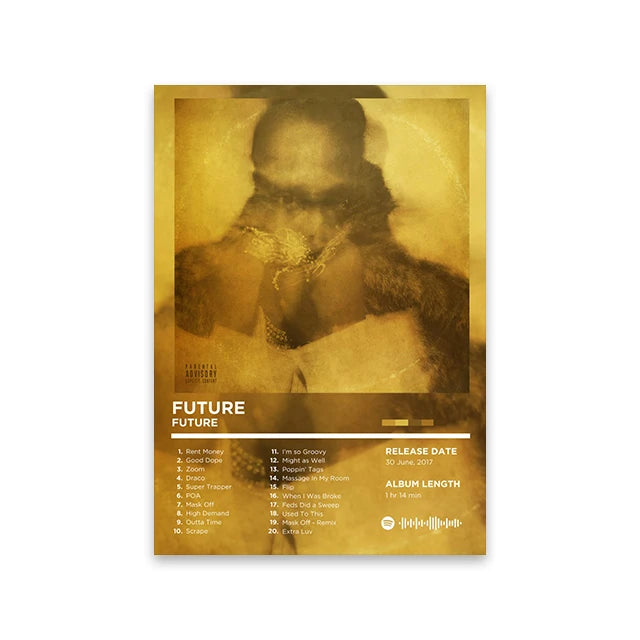 Rapper Album Cover Retro Poster Music Canvas Wall Art Print Mural Home Decor Music Lover Gift