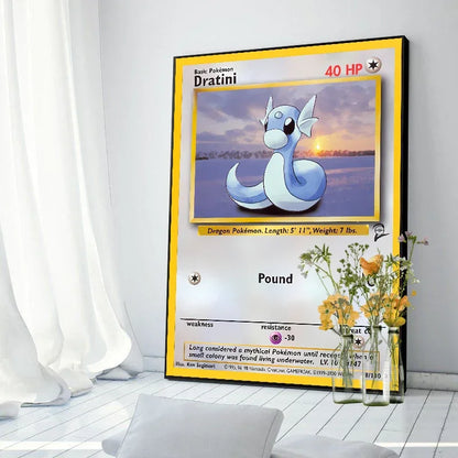 Pokemon Basis Set 1996 Jaar Engels Kaarten Shining Canvas Painting Poster Print Watercolor Wall Art Picture Home Decor Gifts