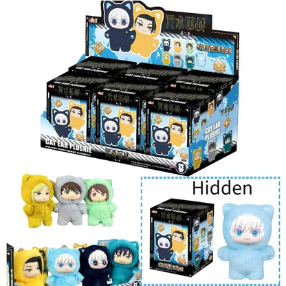 ujutsu Kaisen Gojo Satoru Plush Toy Cute Cat Ear Hoodie Stuffed Doll Anime Figure Collectible Gift for Fans