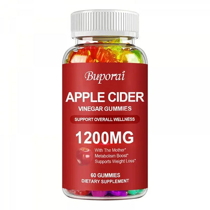 Apple Cider Vinegar Gummies 1200MG - Digestive Health Support Relieves Bloating and Constipation Burns Fat and Controls Weight