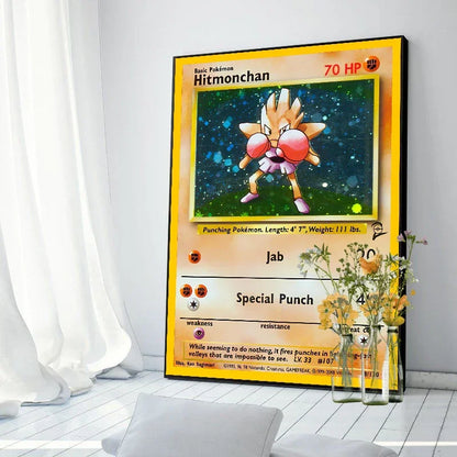 Pokemon Basis Set 1996 Jaar Engels Kaarten Shining Canvas Painting Poster Print Watercolor Wall Art Picture Home Decor Gifts
