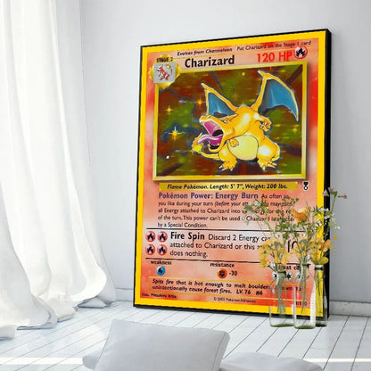Pokemon Basis Set 1996 Jaar Engels Kaarten Shining Canvas Painting Poster Print Watercolor Wall Art Picture Home Decor Gifts