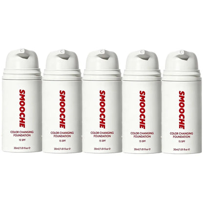 30ml SMOOCHE Color Changing Foundation - Self-Adjusting Shade, Covers Imperfections & Fine Lines for Flawless Natural Look