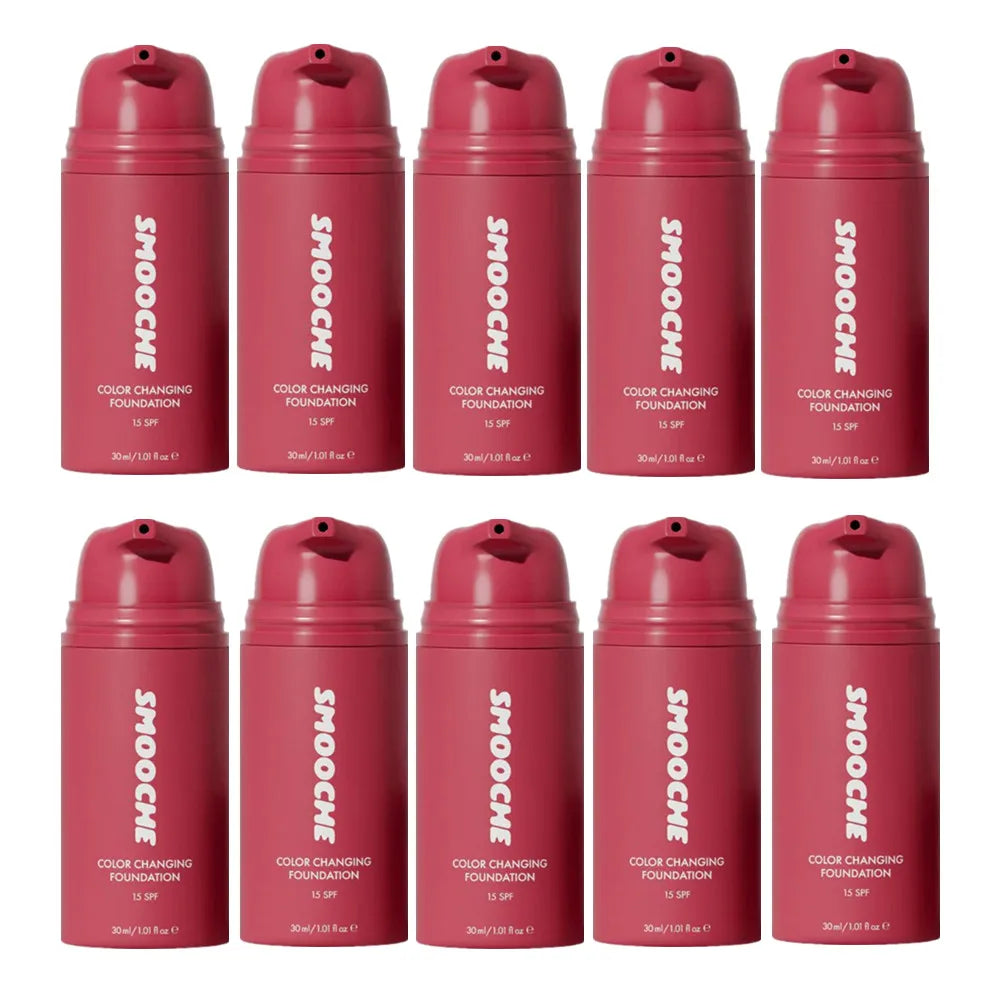 30ml SMOOCHE Color Changing Foundation - Self-Adjusting Shade, Covers Imperfections & Fine Lines for Flawless Natural Look
