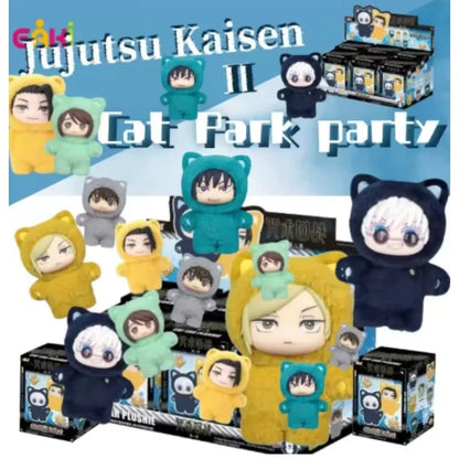 ujutsu Kaisen Gojo Satoru Plush Toy Cute Cat Ear Hoodie Stuffed Doll Anime Figure Collectible Gift for Fans