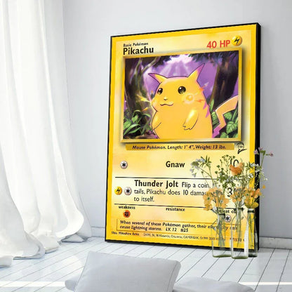 Pokemon Basis Set 1996 Jaar Engels Kaarten Shining Canvas Painting Poster Print Watercolor Wall Art Picture Home Decor Gifts