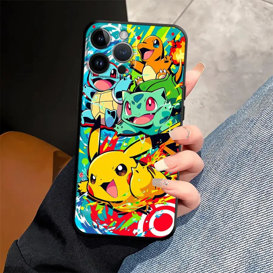 Cartoon Hot Pokemon Funda Phone Cover Phone Case for Apple iPhone 17 Pro Max 15 Pro 7 8 11 14 13 12 16 XR XS MAX Air