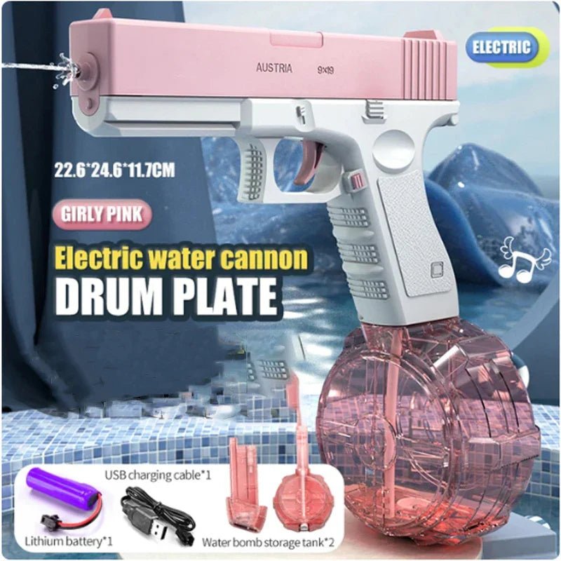 New M416 Electric Water Gun – High-Pressure Outdoor Toy with Light & Flame Effect