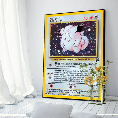 Pokemon Basis Set 1996 Jaar Engels Kaarten Shining Canvas Painting Poster Print Watercolor Wall Art Picture Home Decor Gifts