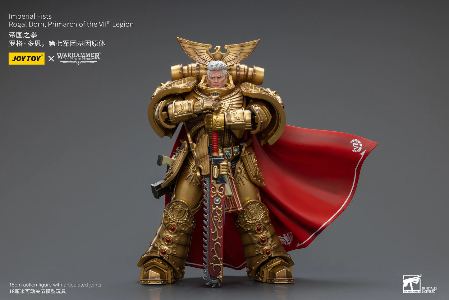 JOYTOY Warhammer 40k 1/18 Action Figures Anime 18cm Imperial Fists Rogal Dorn, Primarch of the Vllth Legion