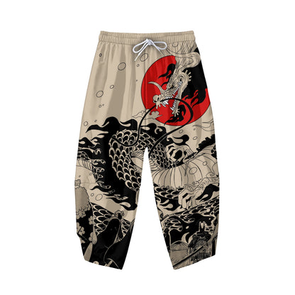 Summer Japanese Style Anime Dragon Print Cosplay Haori Yukata Top Adult Traditional Samurai Loose Kimono Cardigan for Men Women