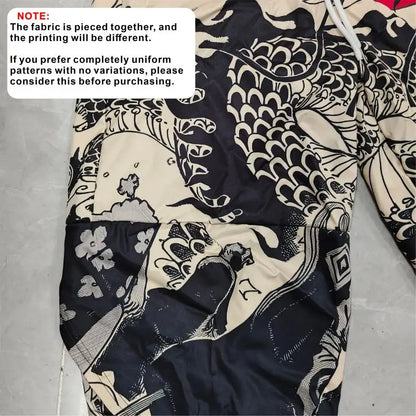 Summer Japanese Style Anime Dragon Print Cosplay Haori Yukata Top Adult Traditional Samurai Loose Kimono Cardigan for Men Women