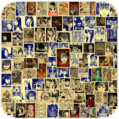 110Pcs Tomie Retro Poster Mini Stickers DIY Decor For Phone Notebook Journal Ornament AnimeWorlds Store