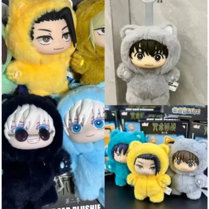 ujutsu Kaisen Gojo Satoru Plush Toy Cute Cat Ear Hoodie Stuffed Doll Anime Figure Collectible Gift for Fans