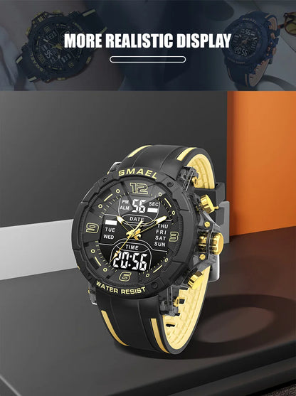 SMAEL Brand 8140 Waterproof Dropshipping Watch Alarm Clock night light Young Fashion business Quartz Sport Wristwatches