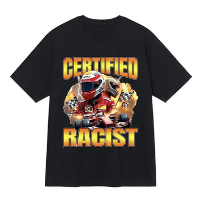Professional Certified Racist European and American Creative Oversized Pure Cotton Short-sleeved T-shirt Men's High Quality Top