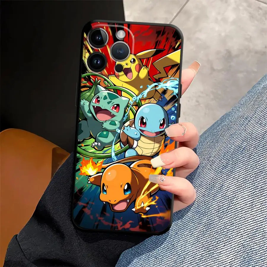 Cartoon Hot Pokemon Funda Phone Cover Phone Case for Apple iPhone 17 Pro Max 15 Pro 7 8 11 14 13 12 16 XR XS MAX Air