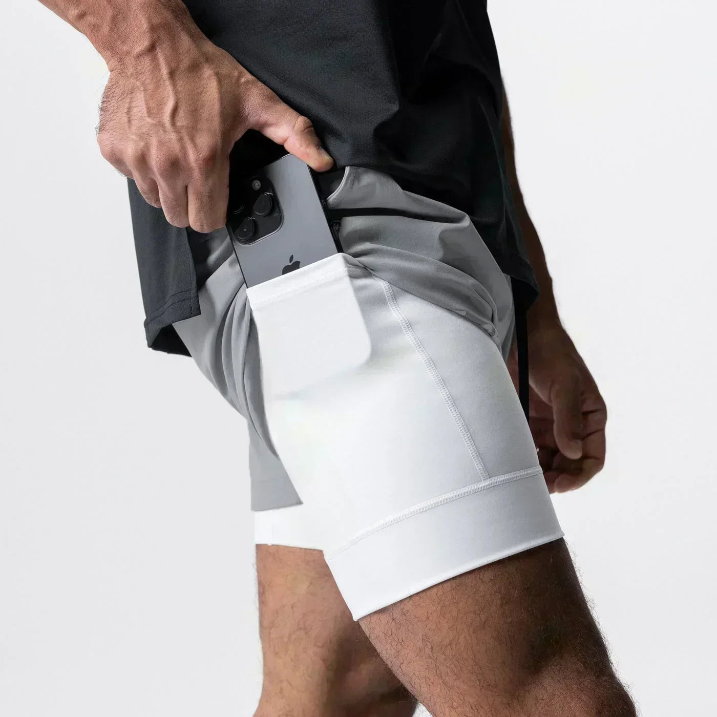 Dragon Ball Men's Double-layer Shorts Son Goku Summer Japanese Anime Fake Two-piece Sports Fitness Quick-drying Shorts