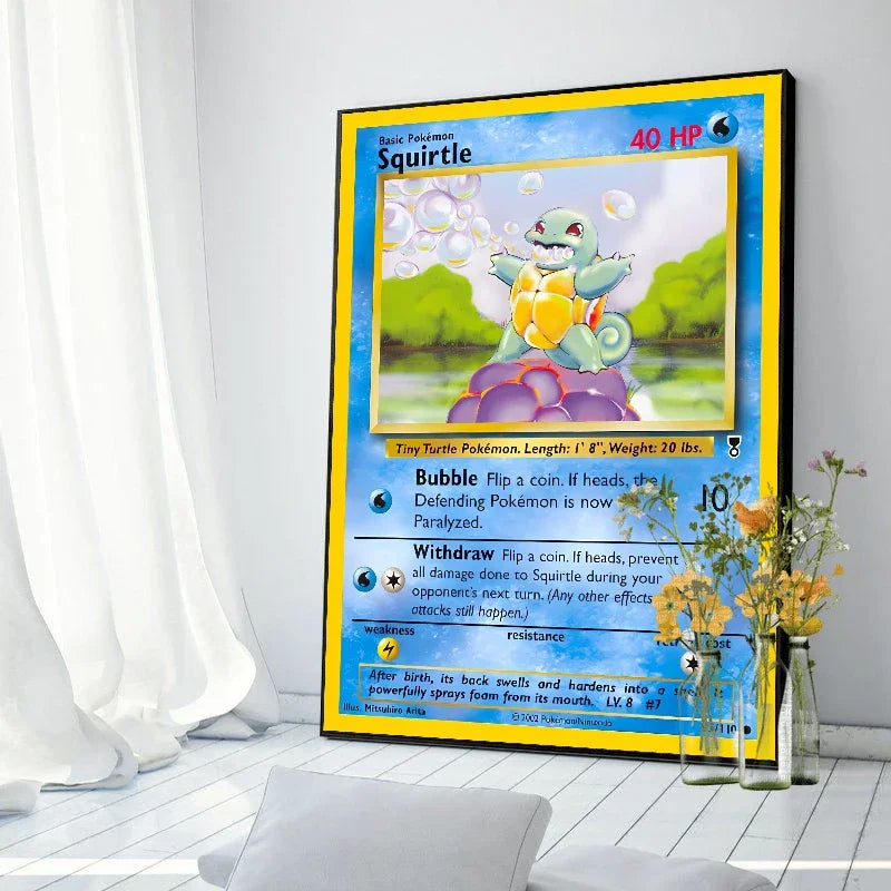 Pokemon Basis Set 1996 Jaar Engels Kaarten Shining Canvas Painting Poster Print Watercolor Wall Art Picture Home Decor Gifts