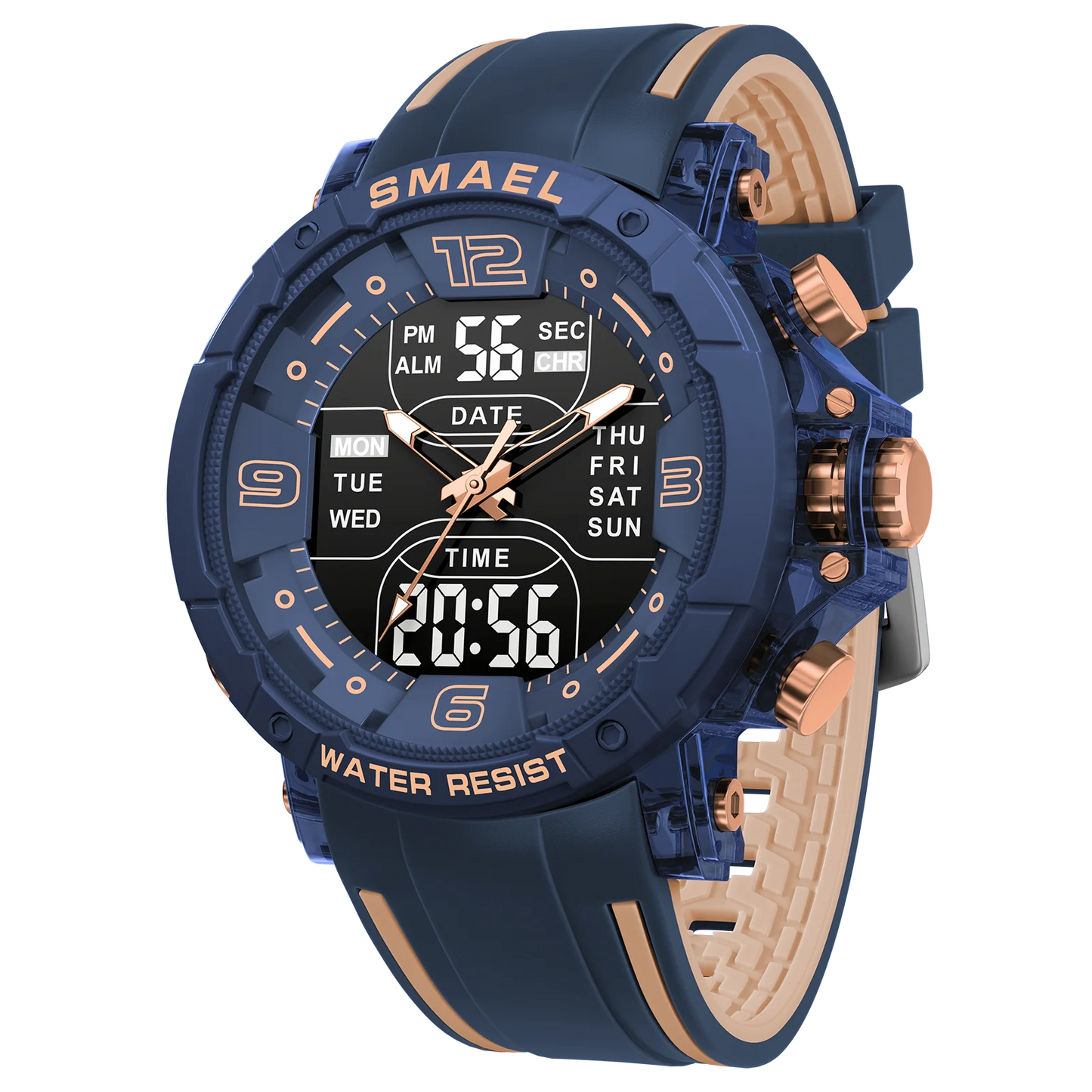 SMAEL Brand 8140 Waterproof Dropshipping Watch Alarm Clock night light Young Fashion business Quartz Sport Wristwatches