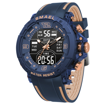 SMAEL Brand 8140 Waterproof Dropshipping Watch Alarm Clock night light Young Fashion business Quartz Sport Wristwatches