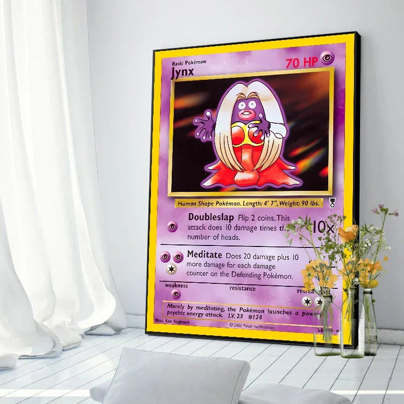 Pokemon Basis Set 1996 Jaar Engels Kaarten Shining Canvas Painting Poster Print Watercolor Wall Art Picture Home Decor Gifts