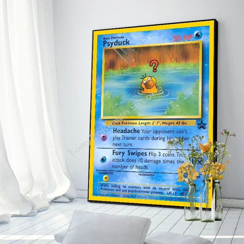 Pokemon Basis Set 1996 Jaar Engels Kaarten Shining Canvas Painting Poster Print Watercolor Wall Art Picture Home Decor Gifts