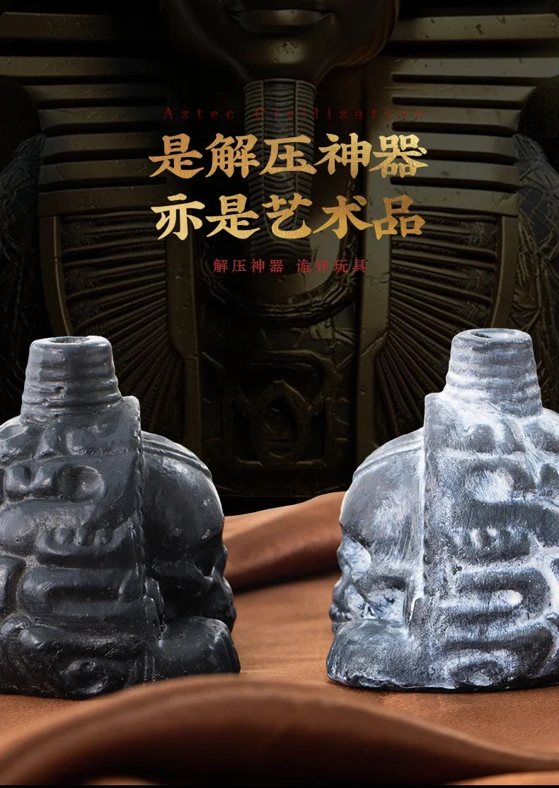 Authentic Aztec Whistle Loud Spookys Aztec Scary Death Whistle Realistic Human Screaming Aztec Ghost War Whistle Skull Head Toy