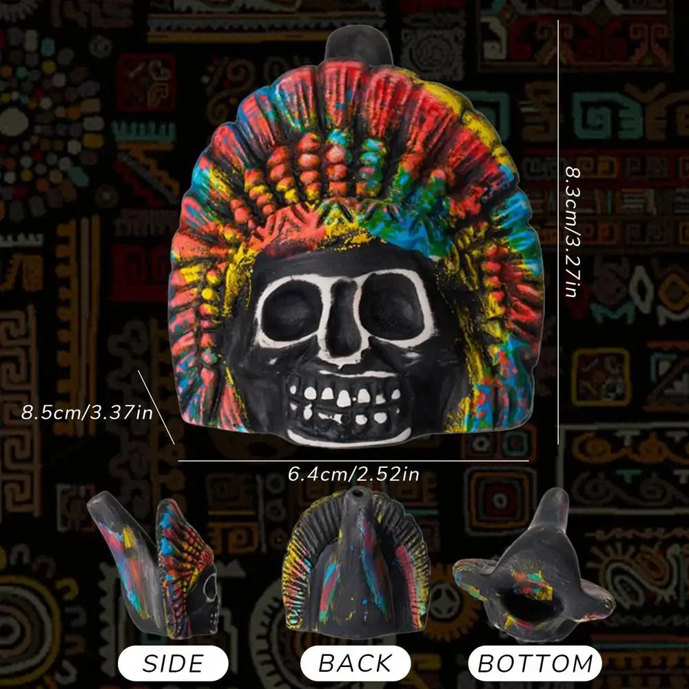 Aztec Death Whistle Spookys Aztec Scary Death Whistle Ghost War Whistle Skull Head Toy Party Noise Prop Resin Halloween Toy Gift