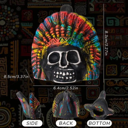Aztec Death Whistle Spookys Aztec Scary Death Whistle Ghost War Whistle Skull Head Toy Party Noise Prop Resin Halloween Toy Gift