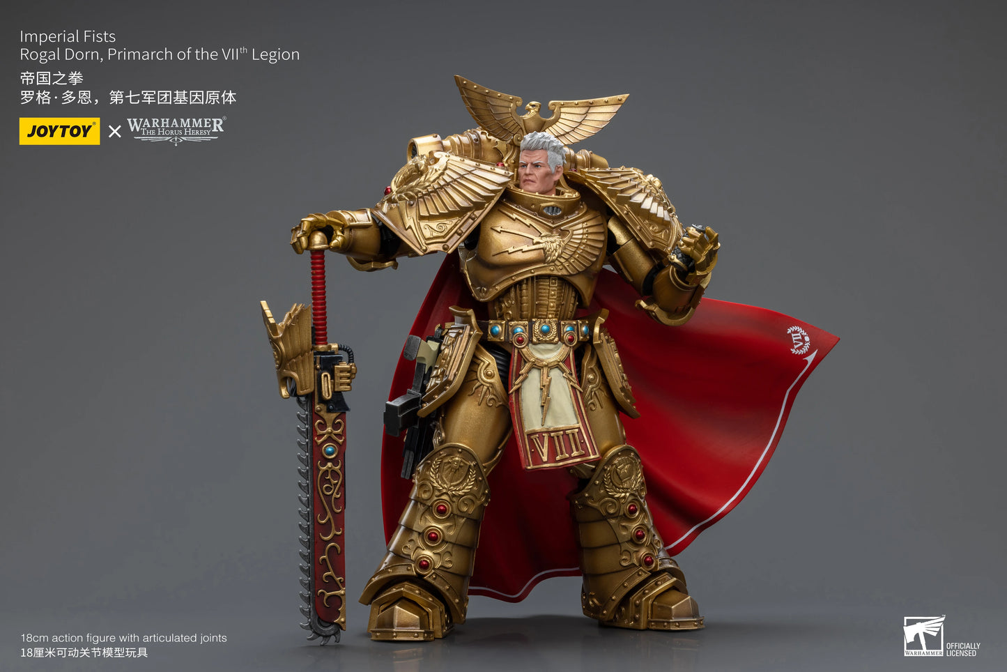 JOYTOY Warhammer 40k 1/18 Action Figures Anime 18cm Imperial Fists Rogal Dorn, Primarch of the Vllth Legion