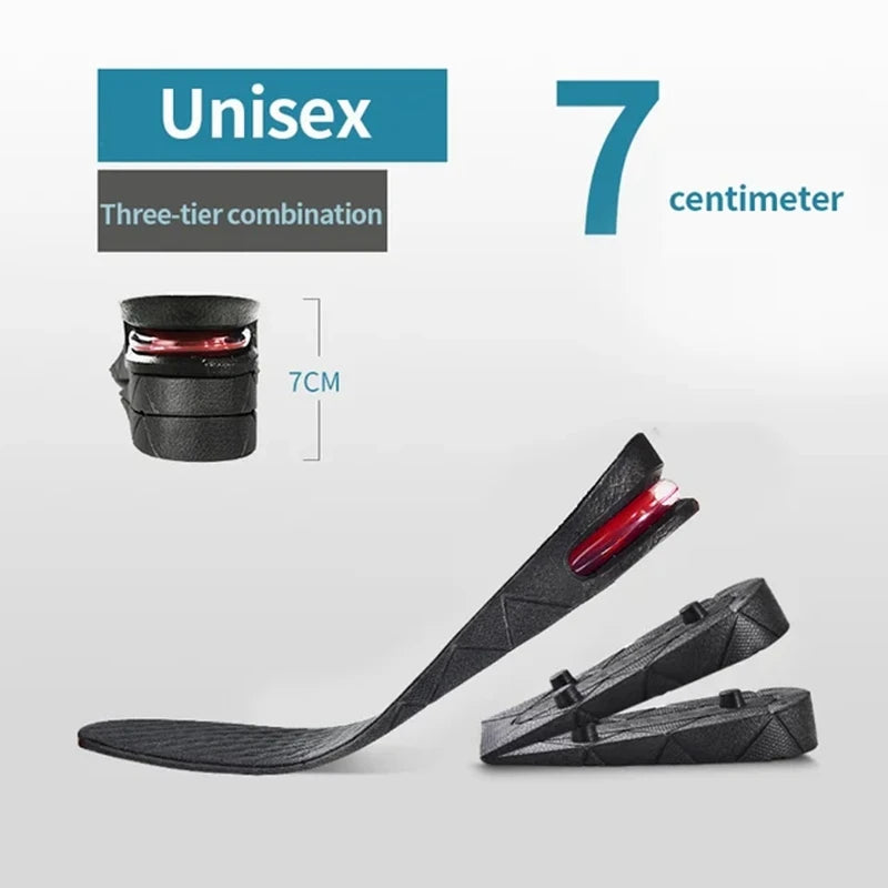 1Pair Height Increase Insole for Feet Templates 3/5/7/9cm Variable Height Shoes Insoles Men Women Shock Absorbing Growing Sole