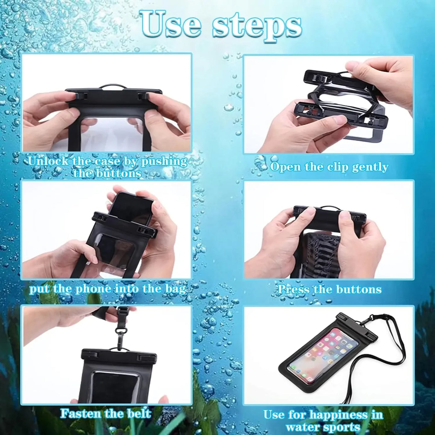 1-30PCS High Quality Universal Waterproof Smartphone Bag Phone Case Floating Waterproof Phone Pouch Bag for Diving Swimming